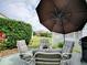 Comfortable outdoor seating with umbrella, creating a perfect outdoor seating area at 3067 Southern Trce, The Villages, FL 32162
