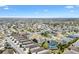 Overhead shot displays a community with diverse home styles, cul-de-sacs, and some properties featuring private pools at 3233 Belcherry Loop, The Villages, FL 32163