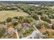 A captivating aerial view capturing the property surrounded by sprawling terrain and serene lake at 36816 Taylor Mill Rd, Fruitland Park, FL 34731