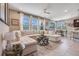 Spacious open-concept living room with adjacent dining area and bar-style kitchen counter seating at 831 Zeek Ridge Ct, Clermont, FL 34715