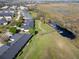 Aerial view of the home with community boat dock and pristine landscaping at 1037 Green Gate Blvd, Groveland, FL 34736