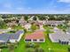 Neighborhood aerial view with well-manicured lawns and mature trees, showcasing the home's setting at 1106 Blythe Way, The Villages, FL 32162