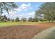 Scenic view of the golf course featuring mature trees, a lush green and clear blue skies at 1732 Madero Dr, Lady Lake, FL 32159