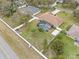 Aerial view of the property showcasing the fenced-in backyard and pool at 2214 Lake Pointe Cir, Leesburg, FL 34748