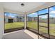 View of the backyard through the screens of the screened in patio at 2365 Palm Park Loop, Clermont, FL 34714