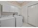 Neat laundry room with appliances, cabinetry and sink at 321 Ranchwood Dr, Leesburg, FL 34748