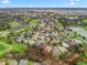 Aerial view highlighting the home's location on a well-maintained street at 1415 Bethune Way, The Villages, FL 32162