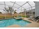 Inviting backyard with pool, spa, covered lanai and green space perfect for Gathering gatherings and relaxation at 1614 Moon Valley Dr, Davenport, FL 33896