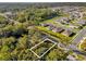 An aerial view of a vacant lot amidst lush greenery, perfect for building your dream home at 2030 N Highland St, Mount Dora, FL 32757