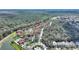 Picturesque aerial shot of the neighborhood showcasing the community pool and a scenic roundabout at 2754 Sun Key Pl, Kissimmee, FL 34747