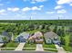 Aerial view of suburban homes showcasing well-manicured lawns, driveways, and neighborhood streets at 2903 Blooming Alamanda Loop, Kissimmee, FL 34747