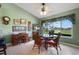 Cozy breakfast nook with a glass-top table, wicker chairs, and serene views of the outdoors at 4826 Summerbridge Cir, Leesburg, FL 34748