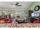 Relaxing living room with comfortable seating and natural light from large windows at 4826 Summerbridge Cir, Leesburg, FL 34748