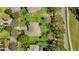 Stunning aerial view of a single-Gathering home showcasing lush backyard and mature trees at 6240 Tremayne Dr, Mount Dora, FL 32757