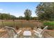 Serene back patio with wicker chairs overlooking a peaceful field at 9894 Se 138Th Loop, Summerfield, FL 34491