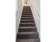 Carpeted staircase leading to the upper level of the home at 1723 Happiness Row, Kissimmee, FL 34744