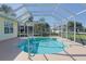Cozy pool featuring a handrail and a patio with ample seating space at 17490 Se 110Th Ter, Summerfield, FL 34491