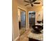 Modern bathroom with granite countertops, dual sinks, updated fixtures, and a glass enclosed shower at 1945 Maple Cir # 45E, Tavares, FL 32778