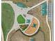 An aerial view shows a modern playground, with green turf, woodchips and multiple play structures at 2289 Mystic Maze Ln, Minneola, FL 34715