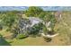 Aerial view of the home surrounded by palm trees, mature trees, and a lush green lawn at 2746 Park Royal Dr, Windermere, FL 34786