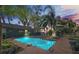 Backyard featuring a beautiful swimming pool, perfect for evening swims and relaxation at 715 S Grandview St, Mount Dora, FL 32757