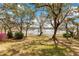 Spacious backyard with mature trees and a clear view of the lake at 17561 Seidner Rd, Winter Garden, FL 34787