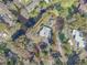 Aerial view of property lines of the home, surrounded by canals and greenery at 2439 Cr 453, Lake Panasoffkee, FL 33538