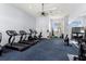 Bright gym with a full range of workout equipment and mirrored walls, fostering a fitness environment at 303 White Water Bay Dr, Groveland, FL 34736