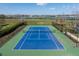 Aerial view of community tennis court with lake views and green surroundings at 303 White Water Bay Dr, Groveland, FL 34736