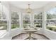 Breakfast nook with a round table, white chairs, and a view of the outdoors at 32222 Summertree Circle, Leesburg, FL 34748