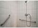 Accessible shower with grab bars and adjustable shower head for convenience and safety at 50 Pecan Run Crse, Ocala, FL 34472