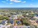 A beautiful aerial view of the home, property and community, highlighted with red outline at 9513 Mid Summer Ln, Leesburg, FL 34788