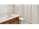 Bathroom with a white countertop and a bathtub/shower combination at 993 Davit Pl, The Villages, FL 32162