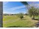 Expansive backyard view with a large green lawn, mature trees, and a glimpse of neighboring homes at 12199 Se 175Th Loop, Summerfield, FL 34491