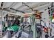Multiple golf carts are parked in this well-organized, spacious garage at 1367 Honea Path, The Villages, FL 32162
