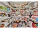 Large pantry filled with organized shelves, maximizing storage potential in the kitchen at 1367 Honea Path, The Villages, FL 32162