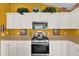 Well-equipped kitchen features stainless steel appliances, ample counter space, and white cabinetry at 1923 Greeleyville Ter, The Villages, FL 32162