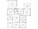 Layout of the house shows the spacious kitchen, large living room, and four bedrooms at 25013 Adair Ave, Sorrento, FL 32776