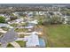 Aerial view of home showing the backyard with pool in established neighborhood at 25110 Meriweather Rd, Leesburg, FL 34748