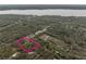 An aerial view shows the property's location within a lush, green, wooded area at 2930 Cr 416N, Lake Panasoffkee, FL 33538