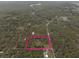 An aerial view shows the property's location in a wooded area with nearby bodies of water at 2930 Cr 416N, Lake Panasoffkee, FL 33538