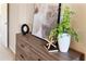 Hallway decor includes framed painting, wooden dresser, decor and a live plant at 30342 Gidran Ter, Mount Dora, FL 32757