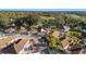 Aerial image of a quiet neighborhood street with palms and well manicured lawns at 427 Cambio Ct, The Villages, FL 32159