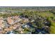 Overhead photo of homes with mature trees and well manicured lawns at 427 Cambio Ct, The Villages, FL 32159