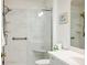 Modern bathroom featuring a walk-in shower and a stylish vanity at 427 Cambio Ct, The Villages, FL 32159