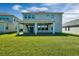 Expansive backyard with lush green lawn offering views of the home's back exterior and patio at 9729 Lost Creek Dr, Winter Garden, FL 34787