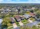 Scenic aerial view of homes in a quiet residential area with lush greenery and blue skies at 995 Hidden Blf, Clermont, FL 34711
