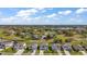 Aerial view of the neighborhood showcasing homes, green spaces, and a serene lake at 10177 Spring Lake Dr, Clermont, FL 34711