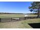 View of backyard with fence and pond and grassy area at 1215 Eagle Ridge Dr, The Villages, FL 32162