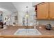 Bright kitchen features a double basin sink, decorative light fixture, and ample counter space at 12626 Douglas Fir Ct, Clermont, FL 34711